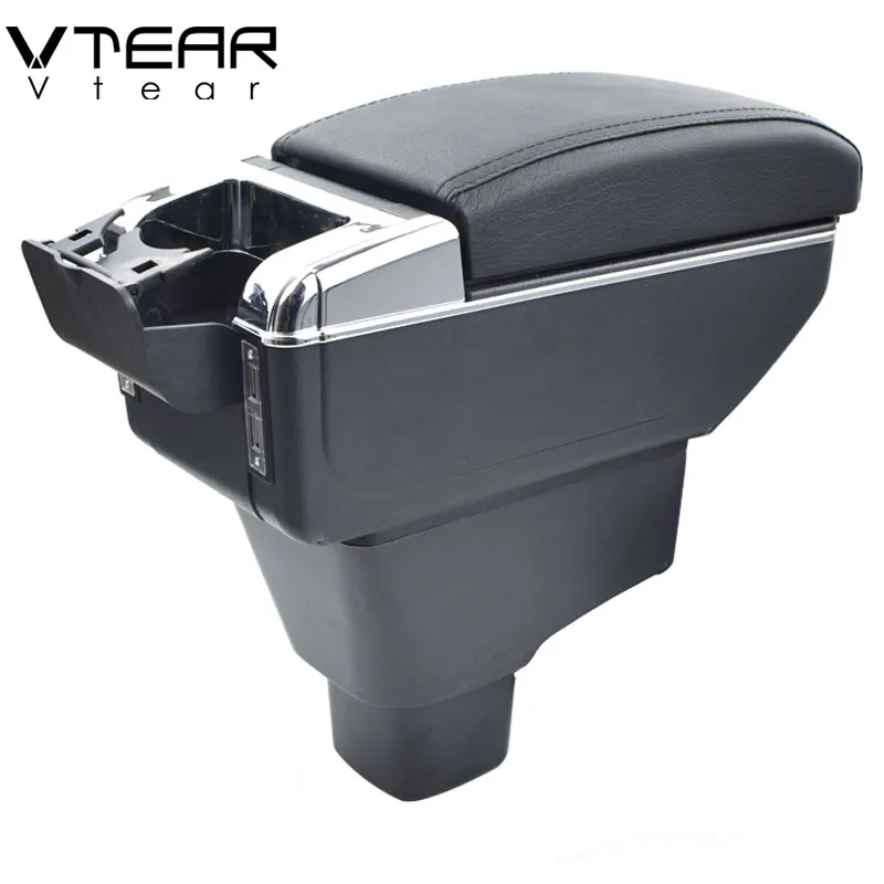 Vtear For Suzuki Sx4 Armrest Usb Charging Heighten Double Layer Storage Box Central Store Content Arm Rest Box Accessories 08-17