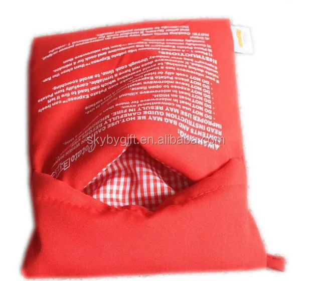 
Dropshipping Kitchen Red Cooking Tool 4 Minutes Fast Reusable Washable Baked Cooker Pouch Microwave Potato Bag 