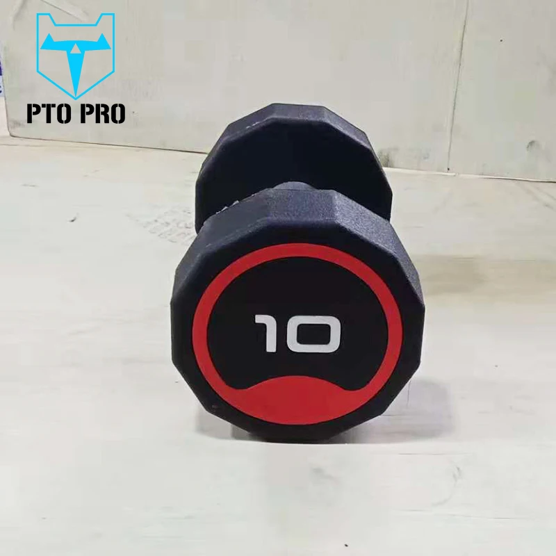 Fitness room professional customized high-grade rubber/PU dumbbell twelve-sided dumbbell