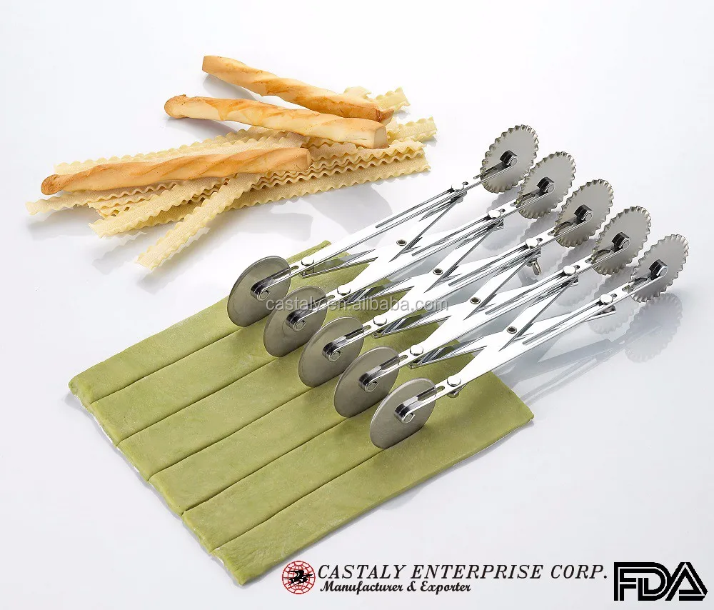 
Sturdy Baking Utensil Multi Wheel Dough Strip Cutter Kitchen Knife 