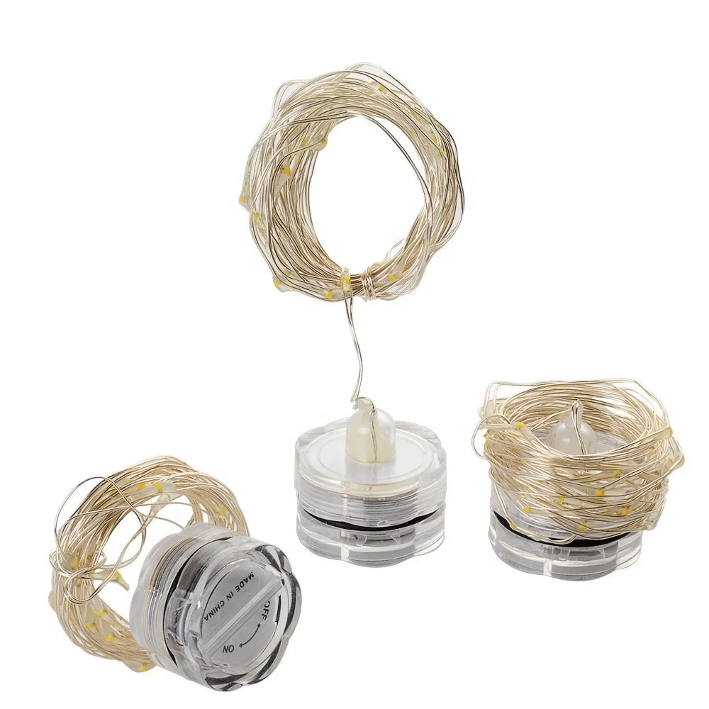 
ILED CR2032 button battery operated decoration Christmas festival party fairy copper wire string light 
