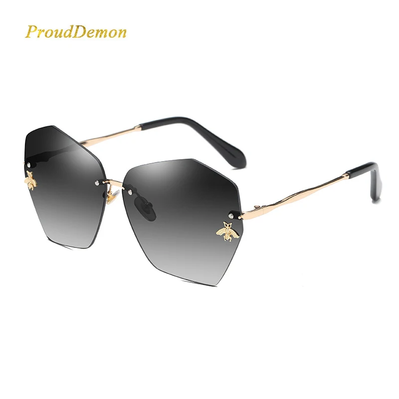 K5110 2020 Newest Sun Glasses With Bee Design Lunette Frameless Sunglasses