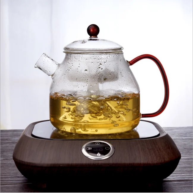 new design wholesale price 1200ml heat resistant glass teapot with infuser tea pot glass tea pot heat resistant