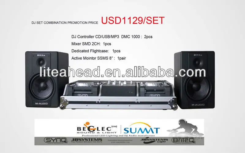 
 Комбинированный комплект компактный портативный DJ CD/MP3 USB-плеер DMC-1000 + SMD-2 + AM динамик  