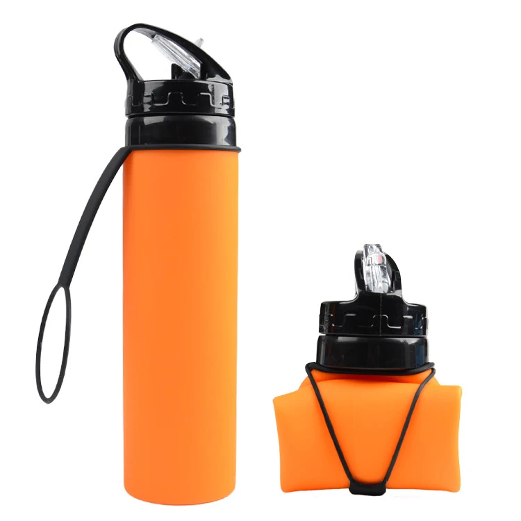 Wholesale outdoor gym silicone foldable water bottle sports