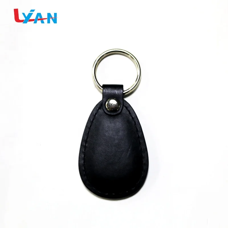 Cheapest Car logo Genuine leather keychains with metal in two parts