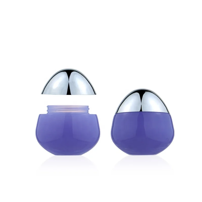 Custom cute lovely empty cosmetic plastic AS egg shape jar lip balm cream travel bottle lip scrub container jar with screw cap