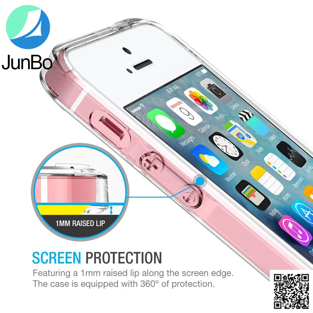 2016 New Arrival TPU+PC Transparent Thin Phone Case For iPhone 5se