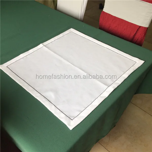 
100 хлопковая белая скатерть с вышитыми линиями вокруг отеля 