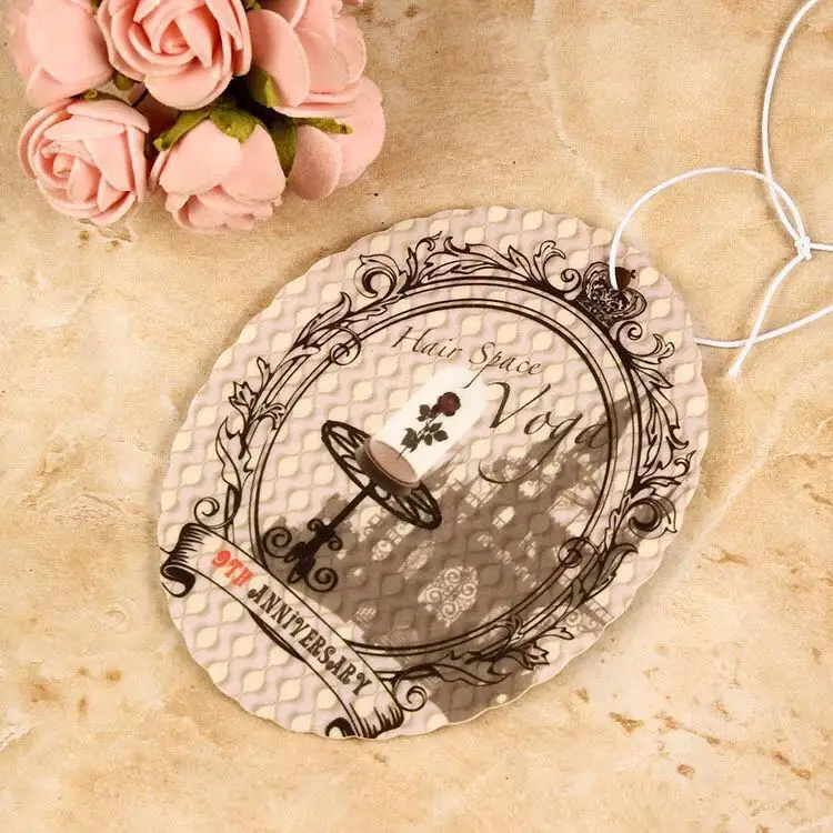 Promotional customized car air freshener /cotton paper air freshener/hanging air freshner