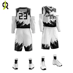 Wholesale Latest Custom College Cheap Basketball Clothing Set Sublimation Printing Reversible Basketball Jersey Uniform Design