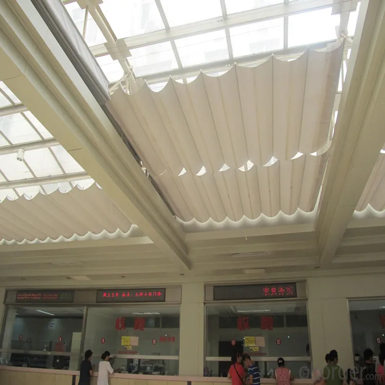 Indoor FCS glass roof building decor tubular motorized skylight blinds