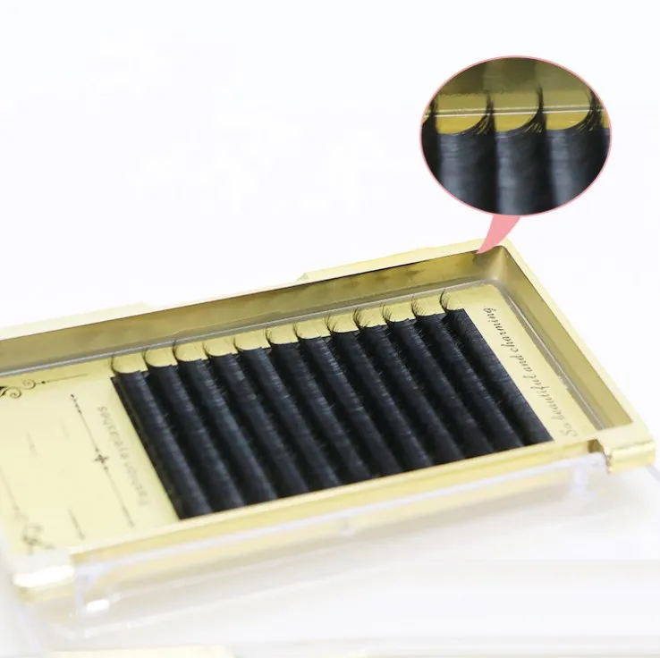 
Veteran High quality volume lashes silk mink flat eyelash extension 