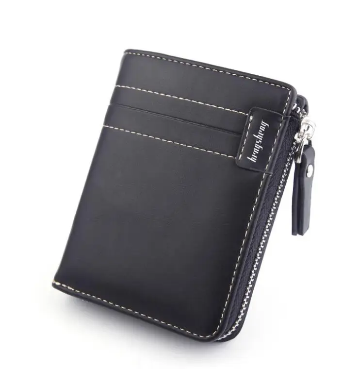 New Customize leisure style zipper fashion short pu leather wallet for man card holder