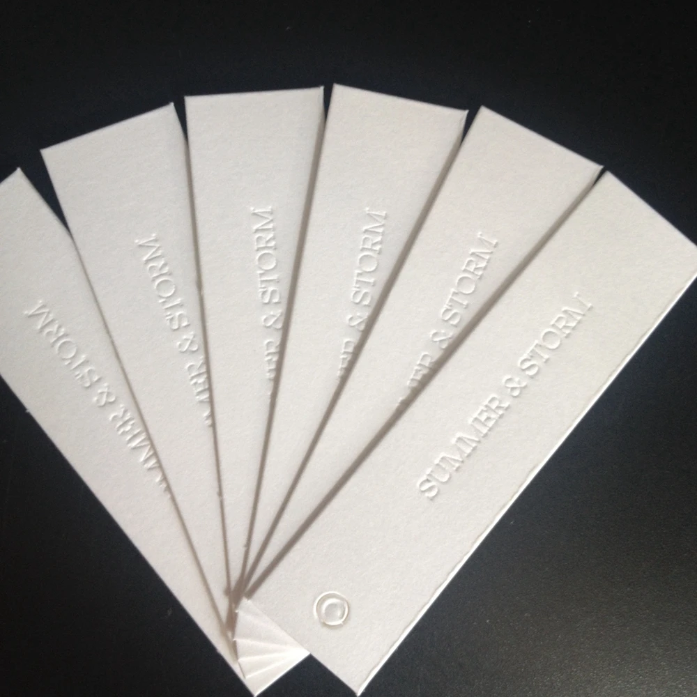 Тисненная белая матовая Роскошная бумажная подвесная бирка