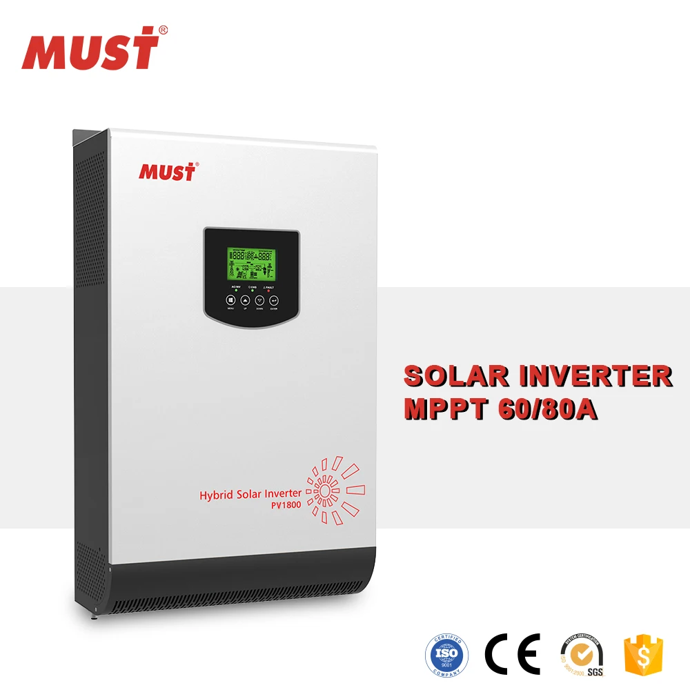 Гибридный солнечный инвертор must pv1800 VHM dc 48 В 5 ква 5000 Вт с системой солнечного контроллера MPPT 80 А