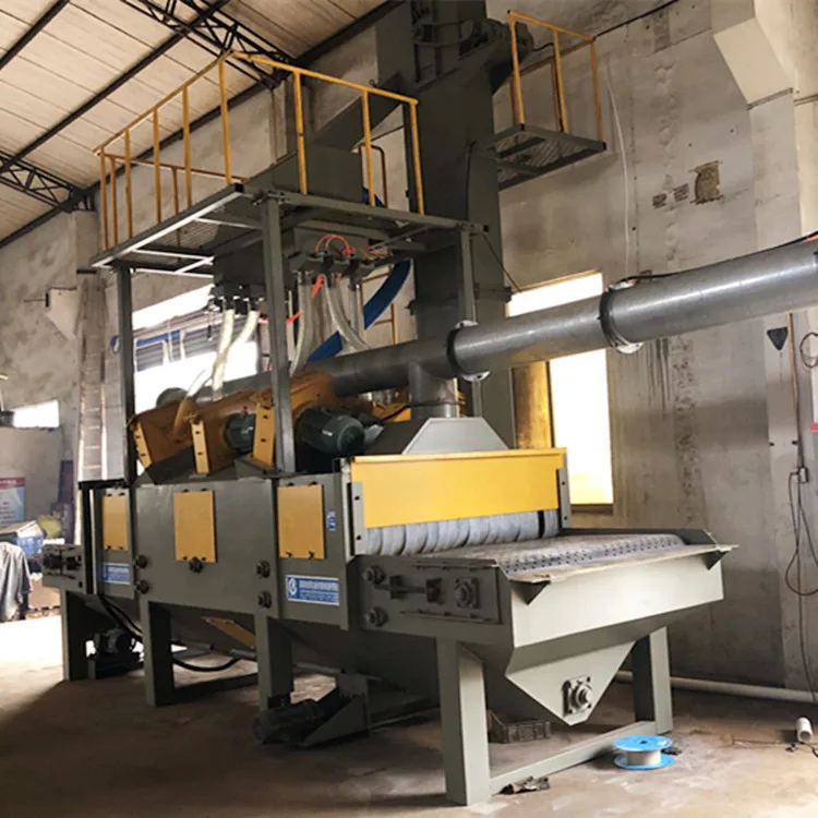 Ce Approval Pavers/ Concrete Blocks Shot Peening Machine/rubber Belt Pass Through Type Blasting Machine