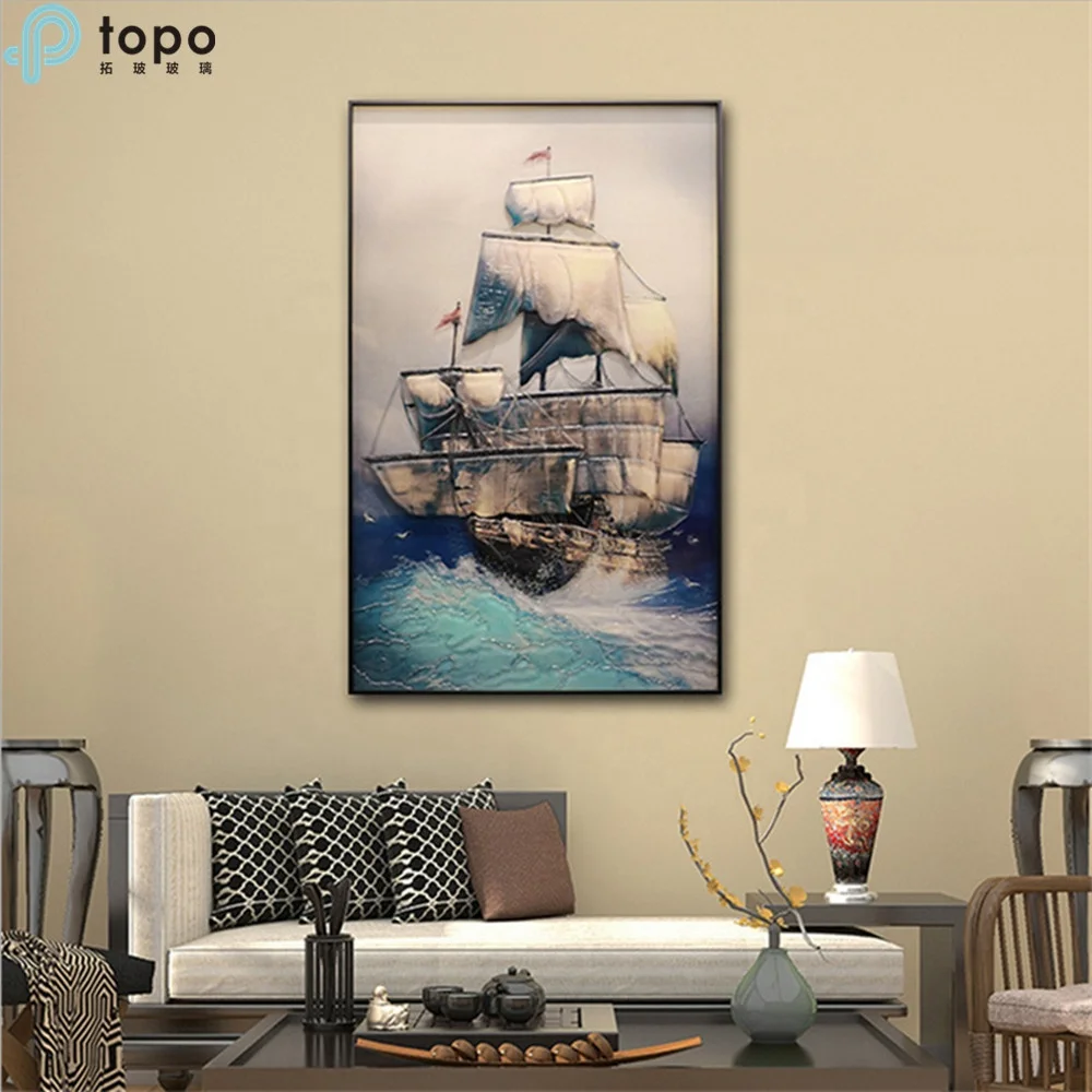 
H1010mm*610mm Chinese Decorative Sailboat Painting (MR-YB17-828) 