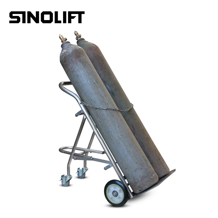 Sinolift TY Series  Fold-down Wear-resistant Cylinder Trolley with Solid Rubber Wheels