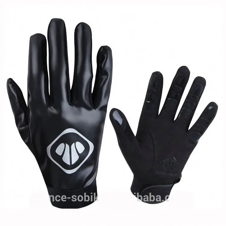 Winter Windproof  Leather Fabric Cycling Gloves With Custom Logo