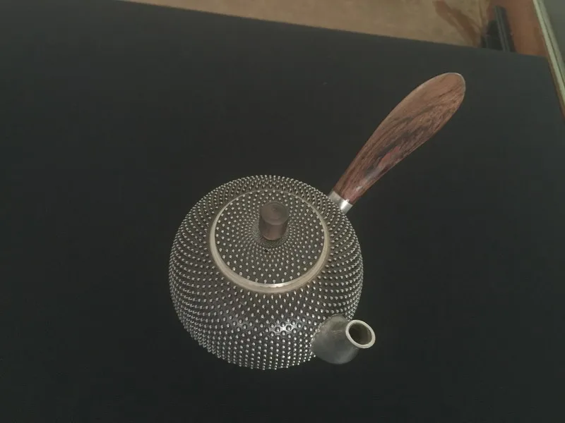 CNC silver pot of wooden handle, CNC teapot wood parts, CNC is embossed with a design teapot