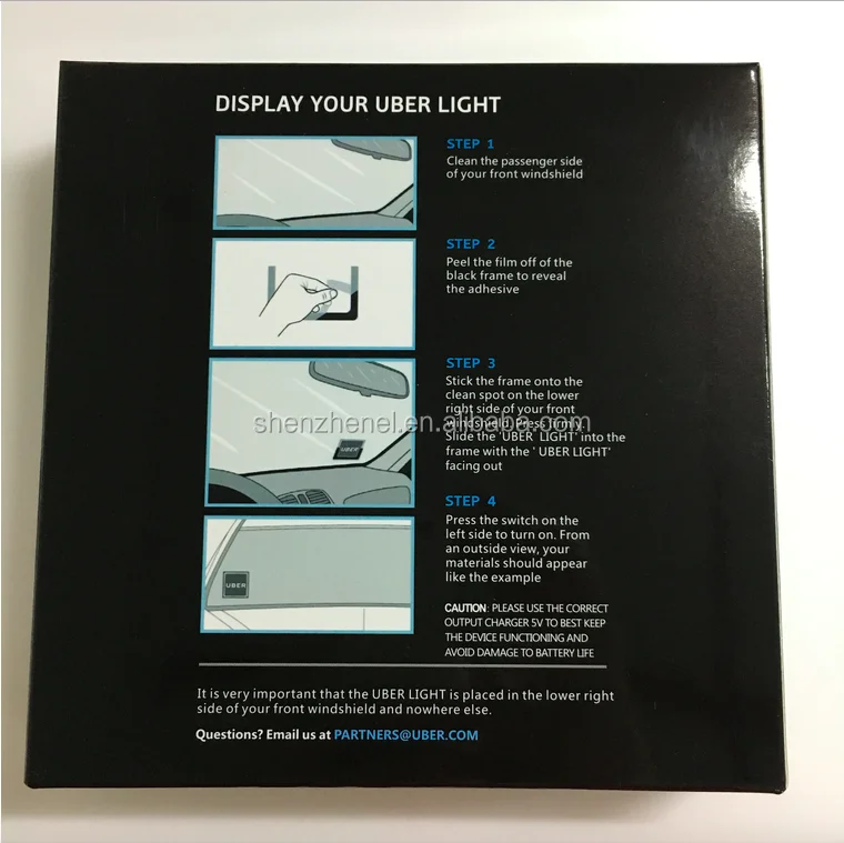 High quality 12 x 12cm LED sign U square rechargeable can do any customized logos