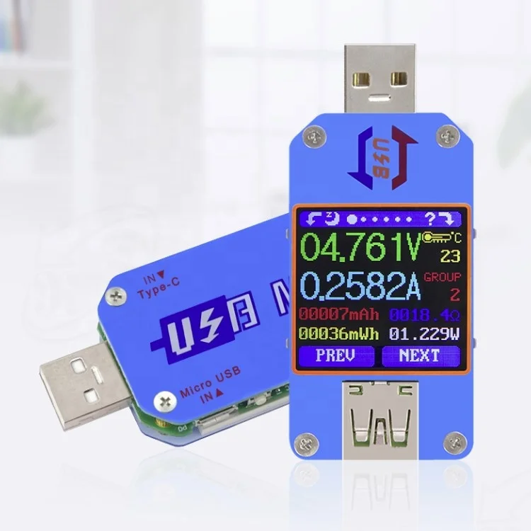 UM25 USB 2.0 Type- C Color LCD Tester voltage current meter Voltmeter ammeter battery charge measure cable resistance