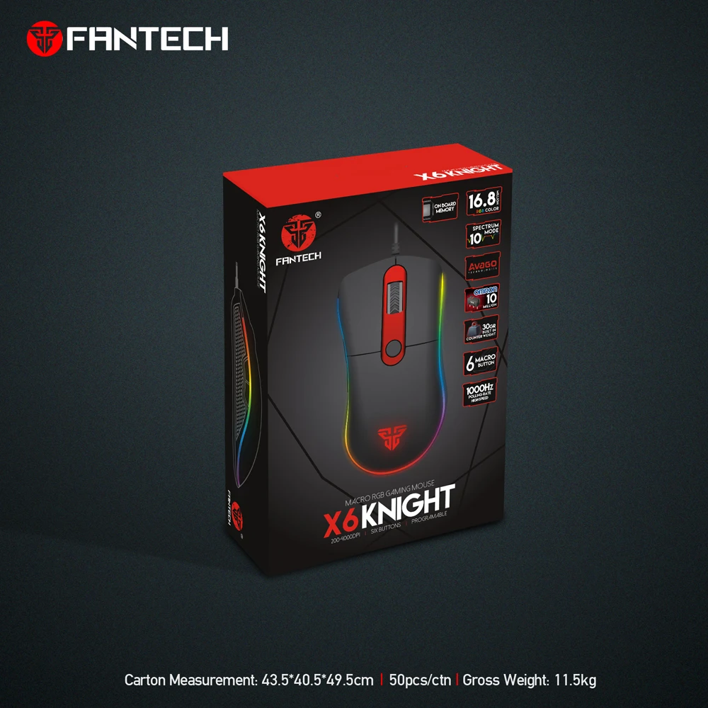 
Fantech X6 Fantech New products wholesale mouse gamer gaming avago on board programmable 6d gaming mouse 