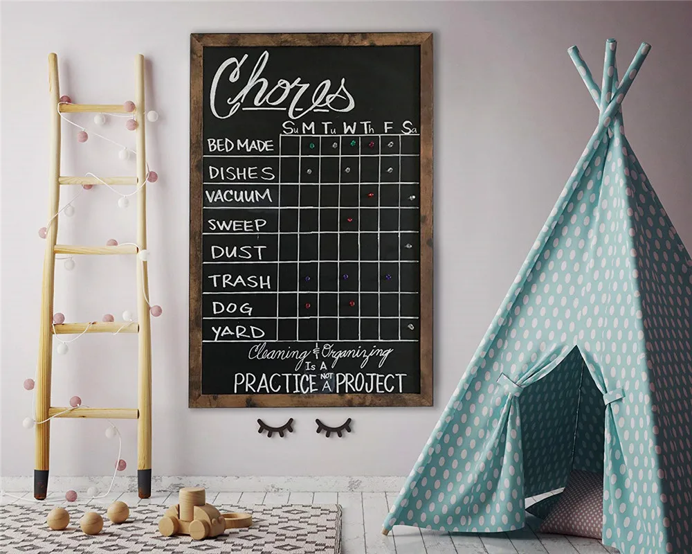 Большая магнитная меловая доска из древесины в деревенском стиле премиум-класса