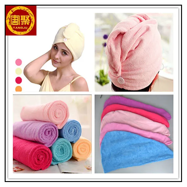 China OEM ODM High Quality Microfiber Drying Hair Salon Towel Cap Hair Towel With Embroidered Logo
