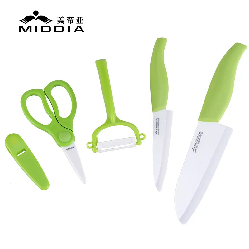 Kitchenware Ceramic Knife Set with Cutting Board Ceramic Scissors Ceramic Knife Set