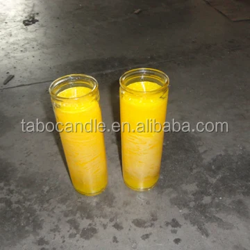 
stock 7 days burning time church candle/8 inches religious candle/multi color church candle in glass bottle wholesale 
