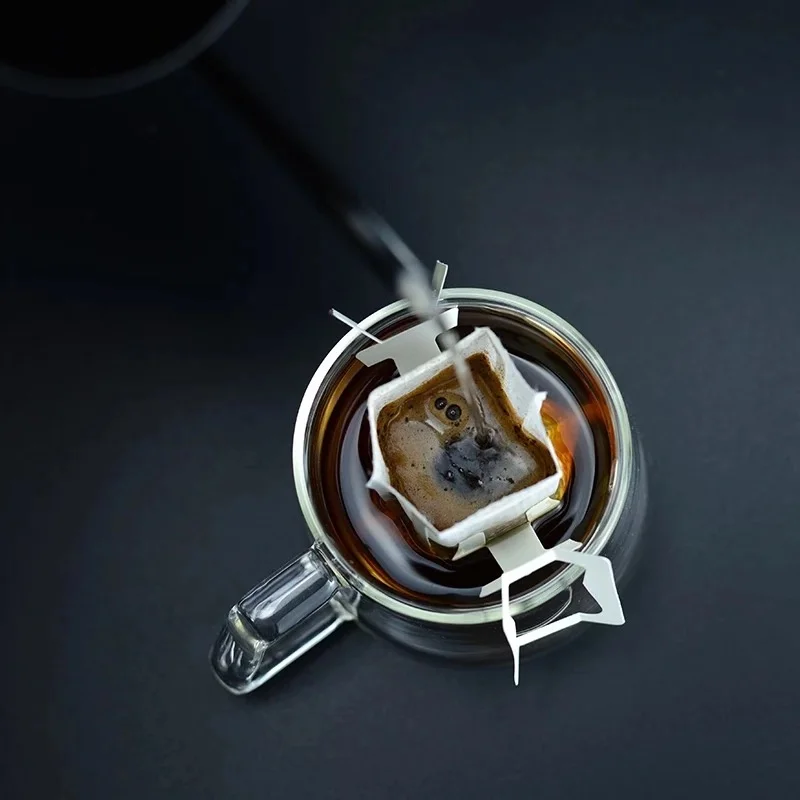 200ml clear glass heat insulation double walled drip bag coffee cup