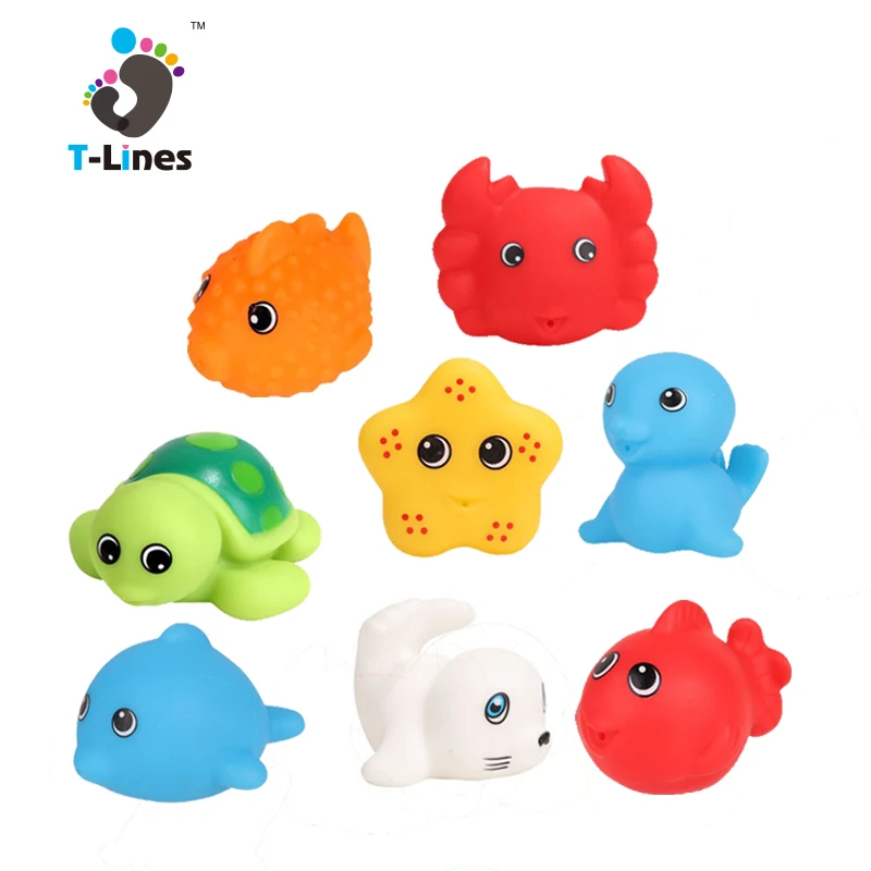 Whale and crab floating mini vinyl animal bath toy