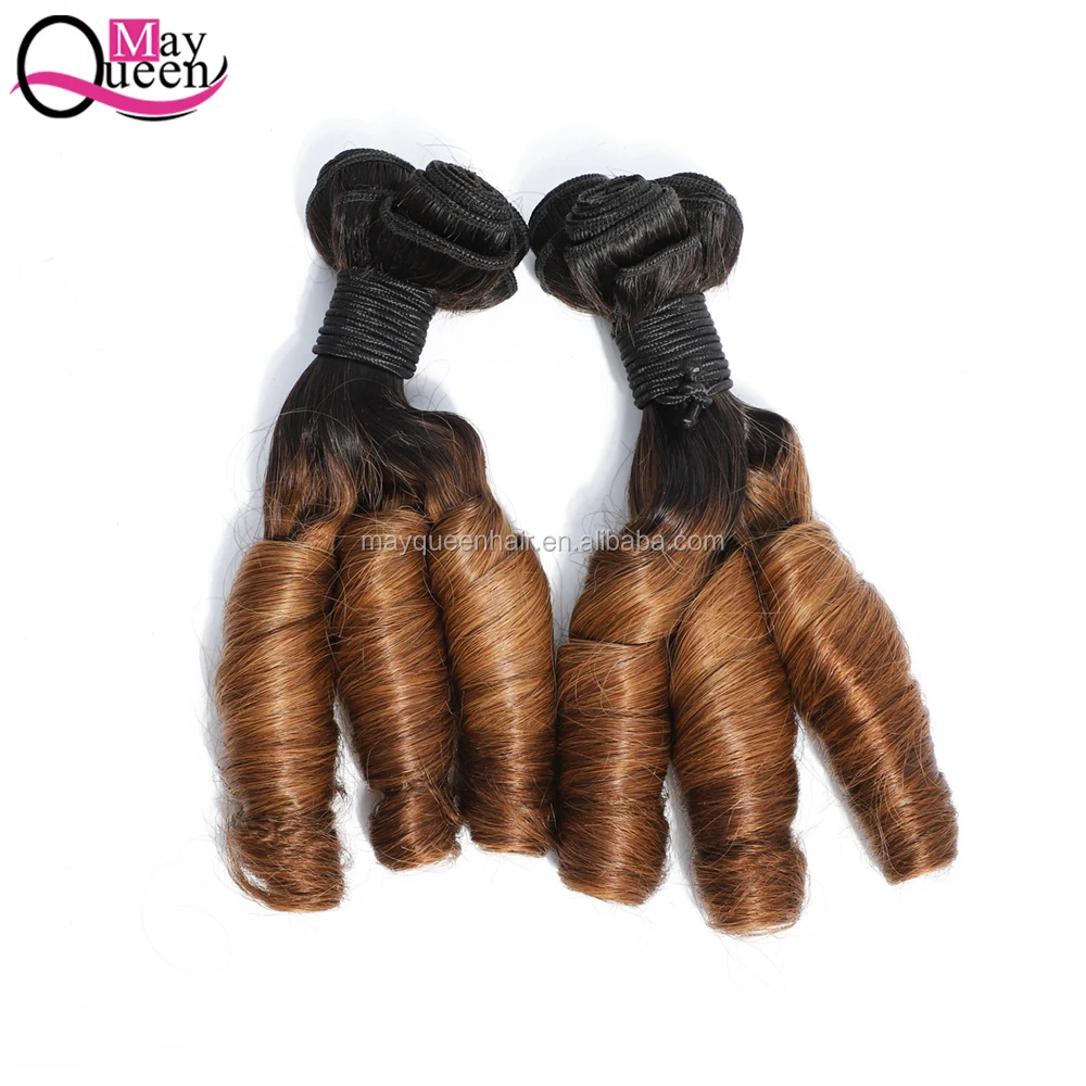 May Queen Hot Sale Flexi/Pixie/Pissy Curl Double Drawn Brazilian Human Hair Weft Fumi Hair Remy Hair Extention