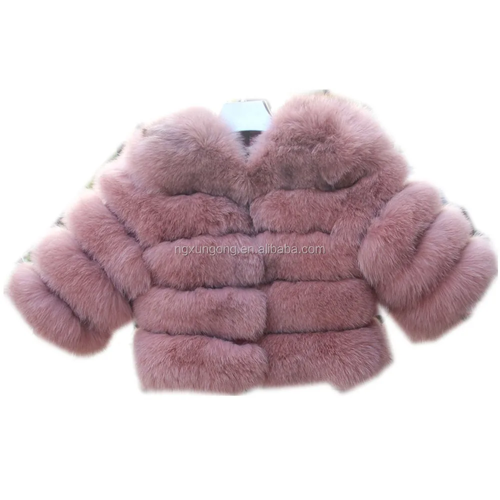 
Wholesale fox fur kid girl coat, winter fashion warm fur plush short coat 