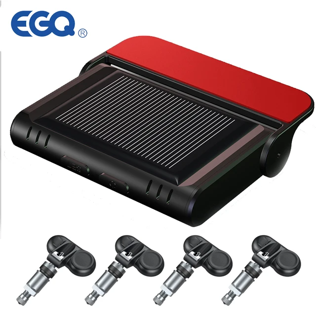Car Tpms Tire Pressure Monitoring System Solar Charging Hd Digital Lcd Display Auto Alarms Wireless External Sensors Tpms