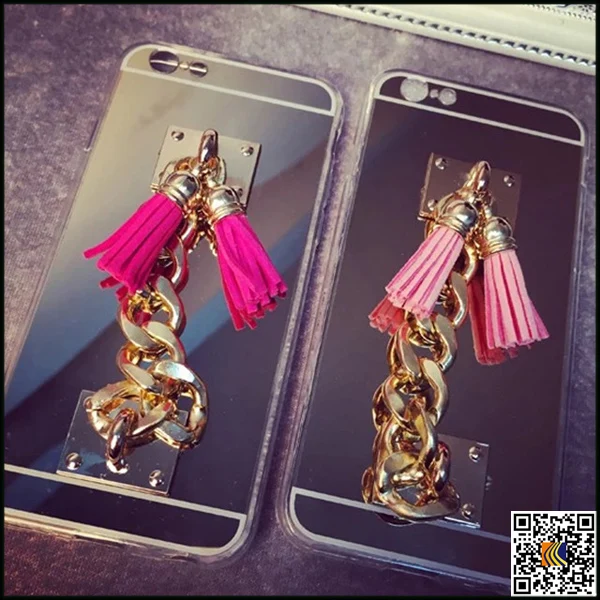 Crystal Chain Brush Case, Transparent Case for iPhone6s, TPU Soft Case for 6S Plus