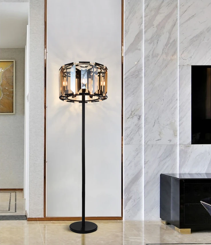 Best seller UL CE ROHS amber glass floor lamp modern standing lamp