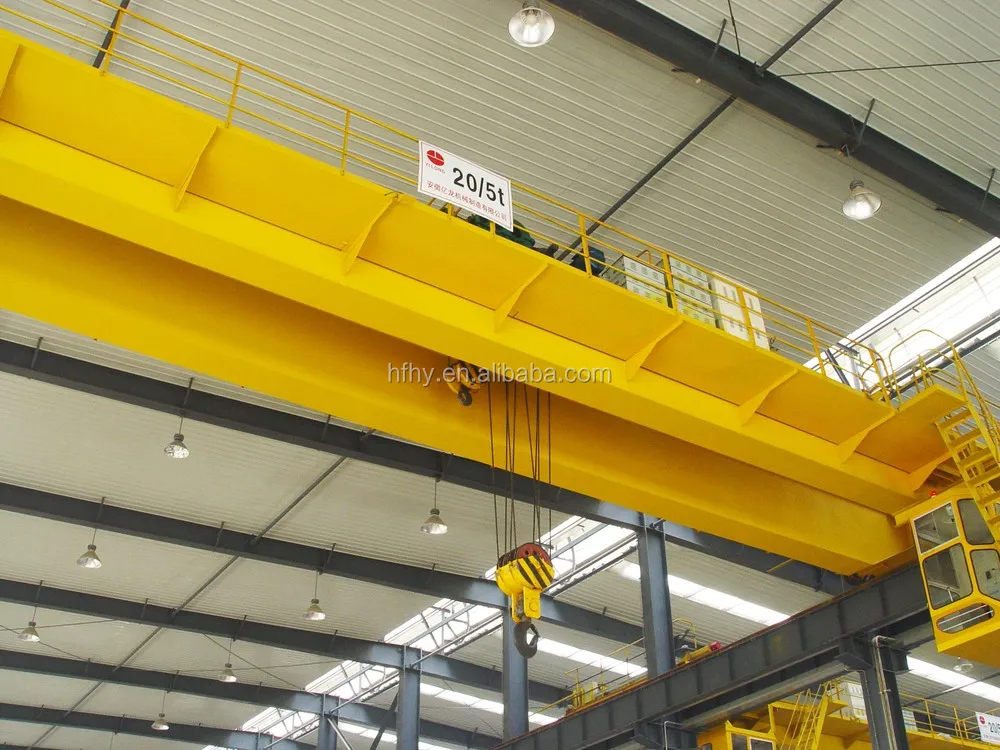 20 ton double girder twin beam radio remote control electric hoist overhead crane with hook
