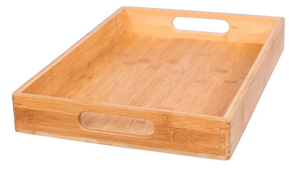 Поднос из бамбука для ресторана, поднос для завтрака, поднос из бамбука с ручкой для отеля