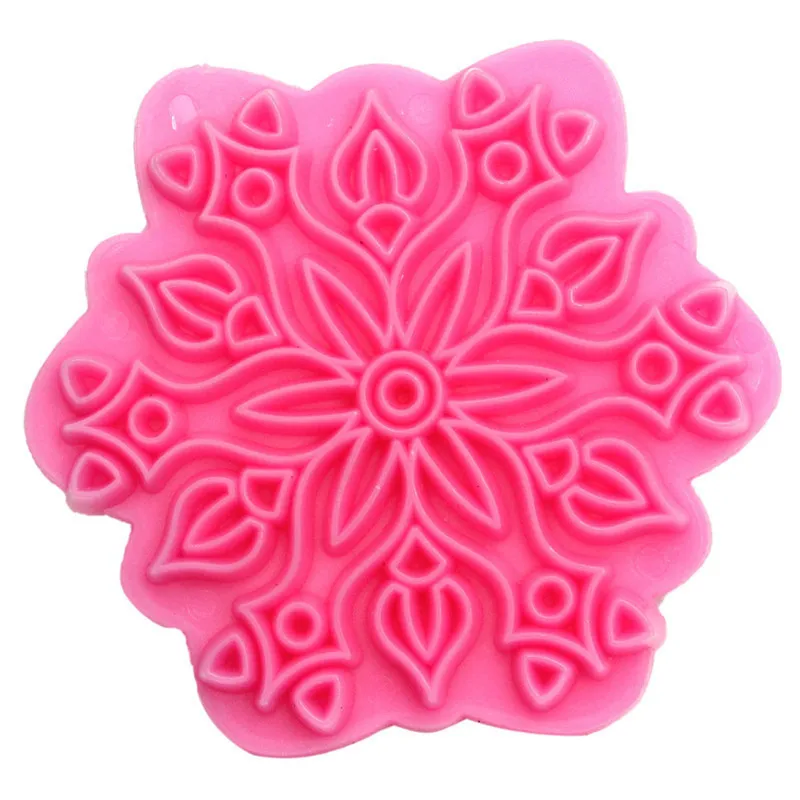 Yiwu bobao 4PCS artistic flower snowflake embossing stamp mold for chef cakes fondant decorative and craftsman clay sculpture