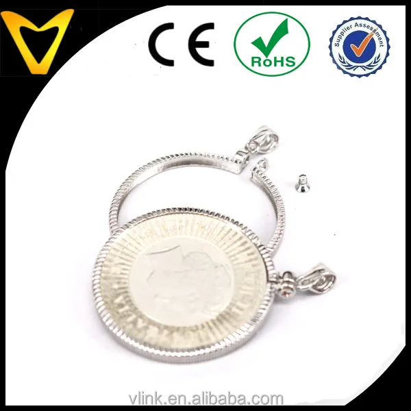 Sterling Silver 1 oz American Walking Liberty Silver Eagle Dollar Diamond Cut Coin Bezel 40.60mm x 3.05mm