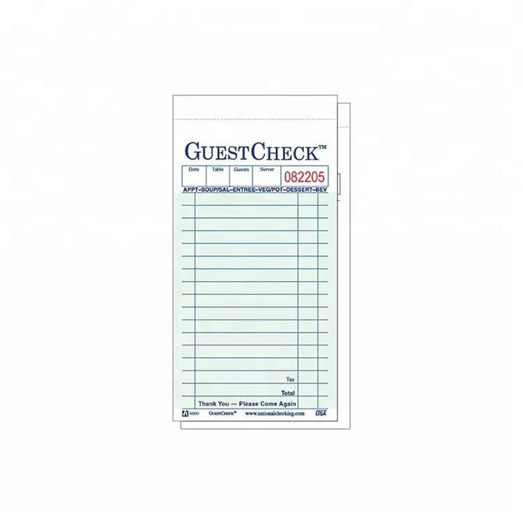 
Guest Checks Printing Factory Price Restaurant Check 3 Part Guest Checks 