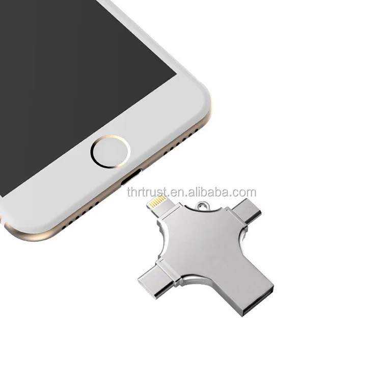 High Speed Usb Flash Drive 4 In 1 Type C Memory Stick 3.0 Ios Micro Android Otg Pen Drive 64gb