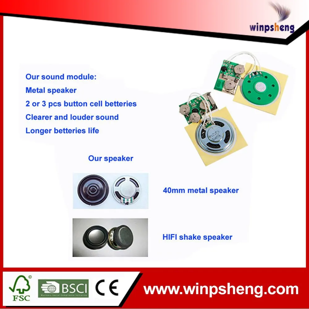 
Best Quality 30s Voice Recordable Sound Modules For Birthday Greeting Card Made In China, Shenzhen 