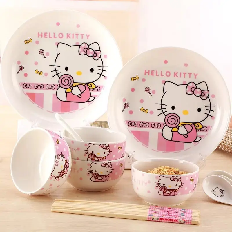 Grace designs ceramic cartoon cat dinnerware sets wholesale 18pcs fine new bone china dinner set