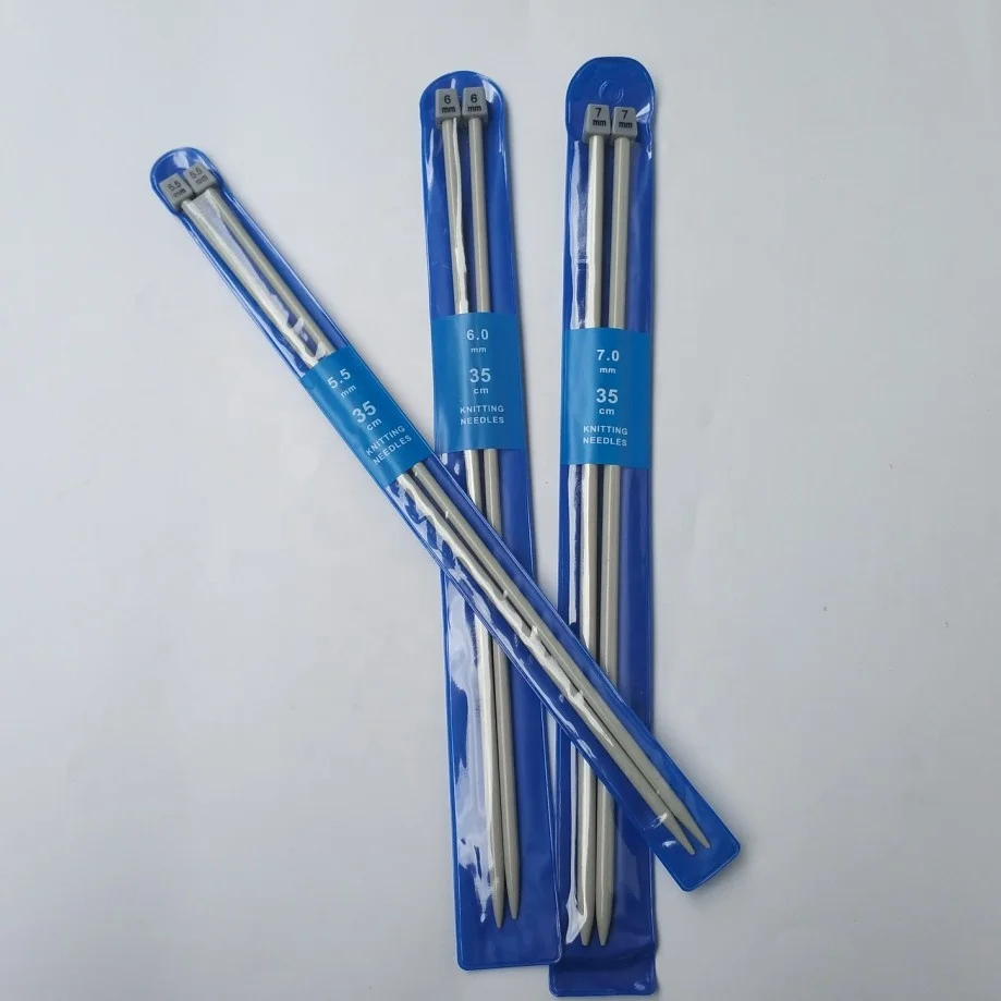 
35cm Length Single Head Aluminum Knitting Needle 