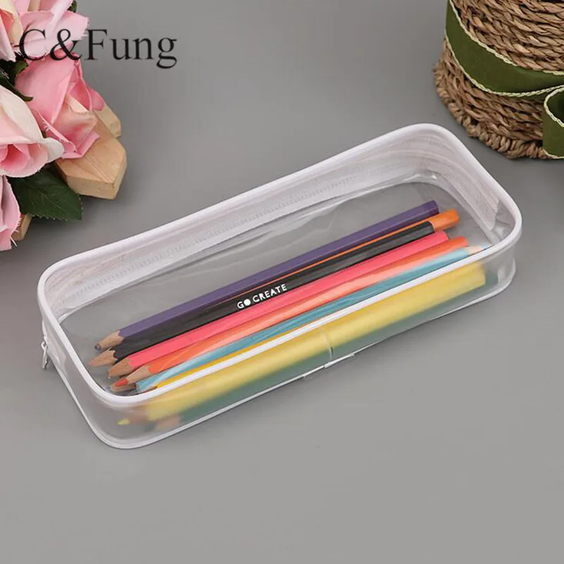 Fashion School Kids Stationery PVC Pencil Case with Zipper Pencil Box