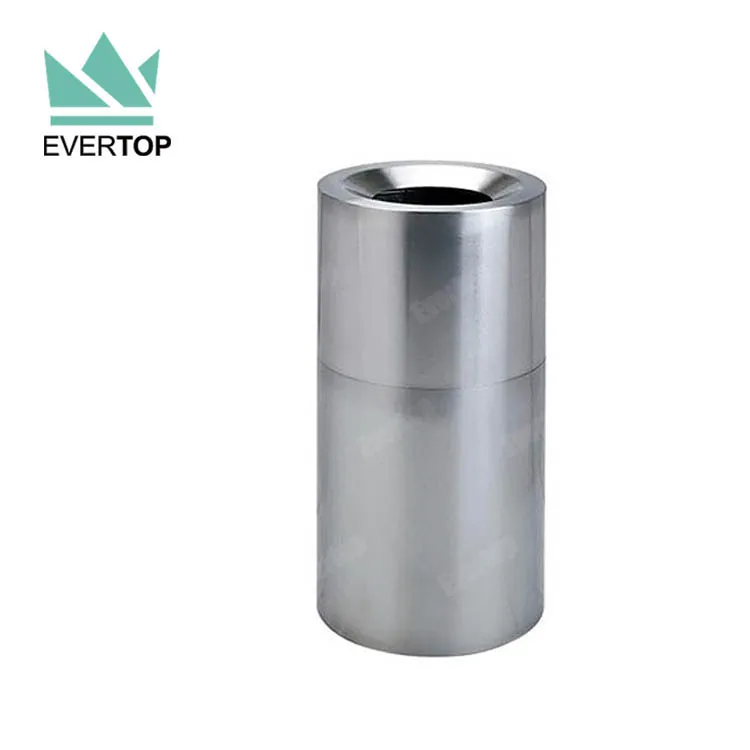DB-94 Funnel Top Stainless Steel Trash Can Bin Stainless Steel Waste Bin Open Top Metal Wastebin Metal Rubbish Trash Bin Can